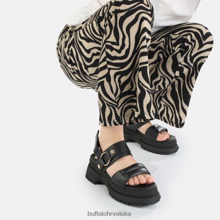 crno Buffalo rude ring sandala s platformom veganska |sandale TDD6T154